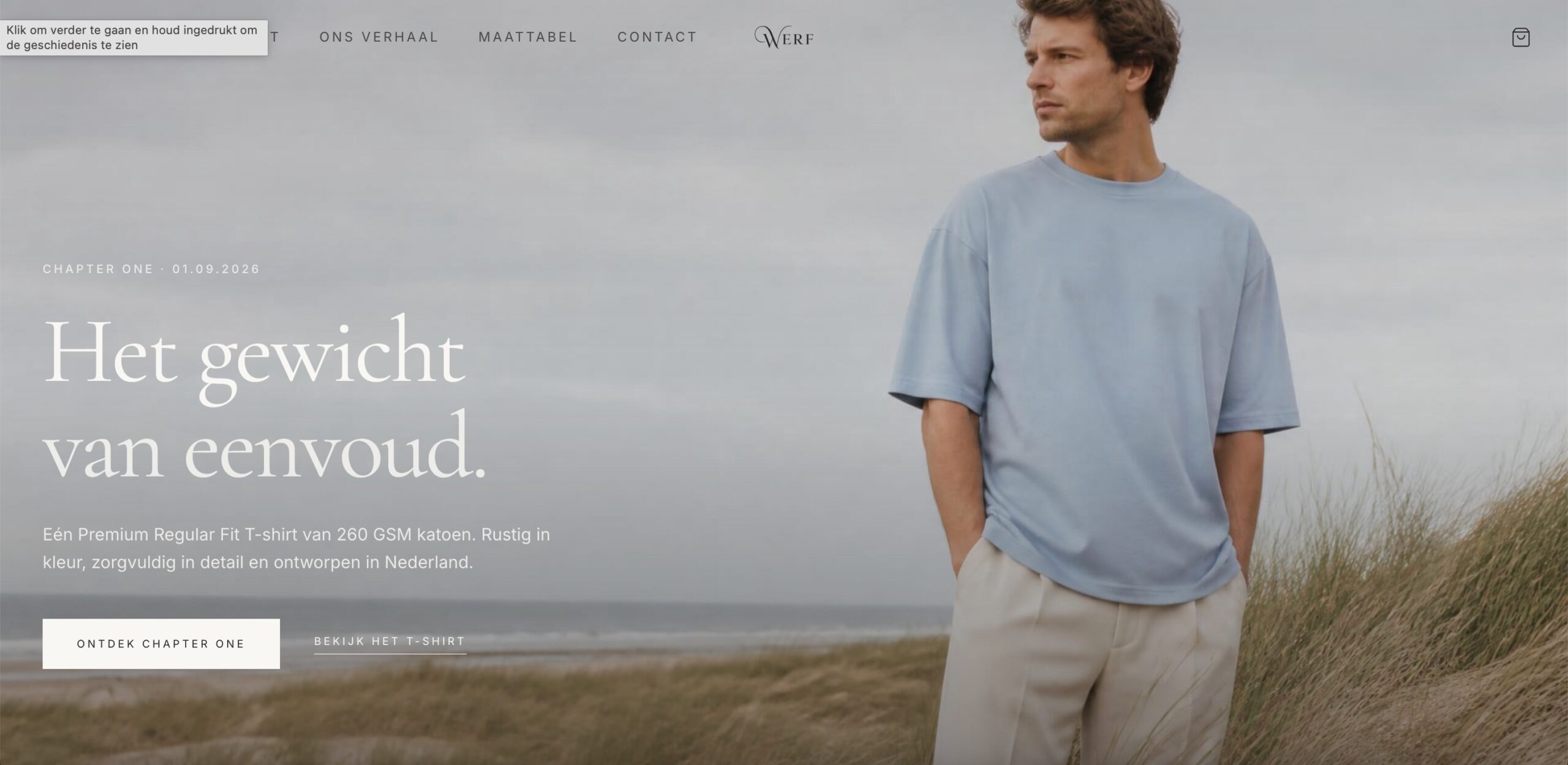 Desktopweergave van WERF Premium Apparel
